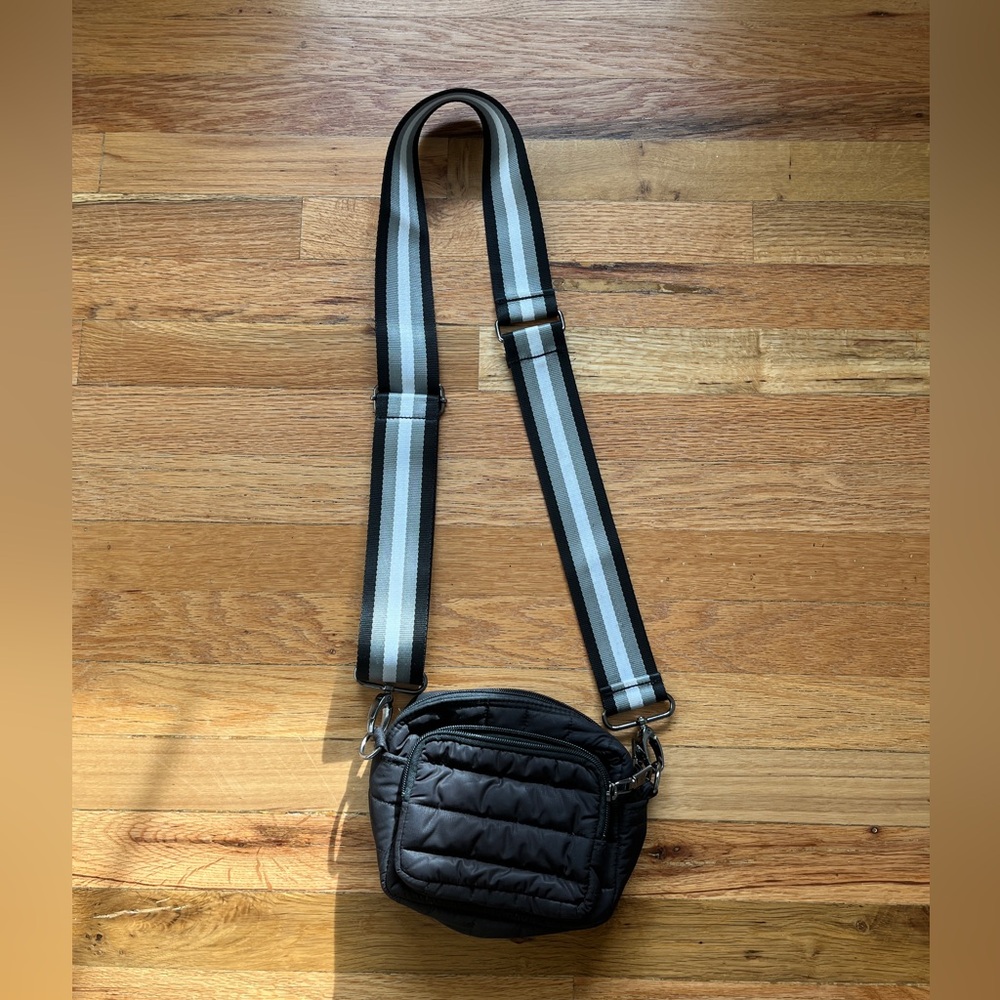 THINK ROYLN Camo Black Puffer Crossbody Bag